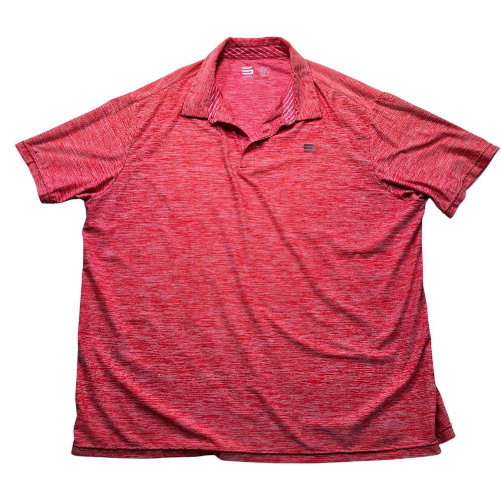 Three Sixty Six Mens 4XL Red Heathered Performance Golf Polo Shirt #K95